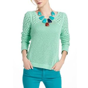 Anthropologie • Moth Stitched Medley Mint Green 100% Sweater